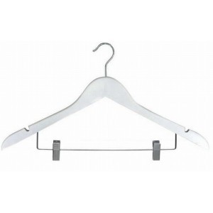 White Combination Hanger w/ Clips